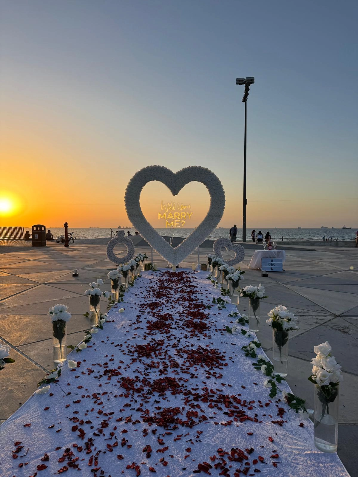 הצעת נישואין בשקעיה מלא וורדים